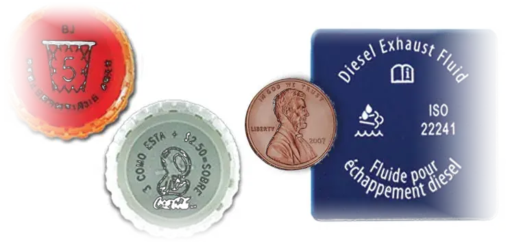 Printed and laser-marked plastic closures