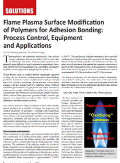 Flame Plasma Surface Modification of Polymers for Adhesion Bonding