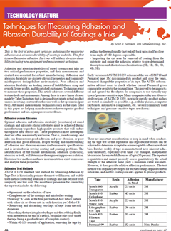 Techniques for Measuring Adhesion Bonding